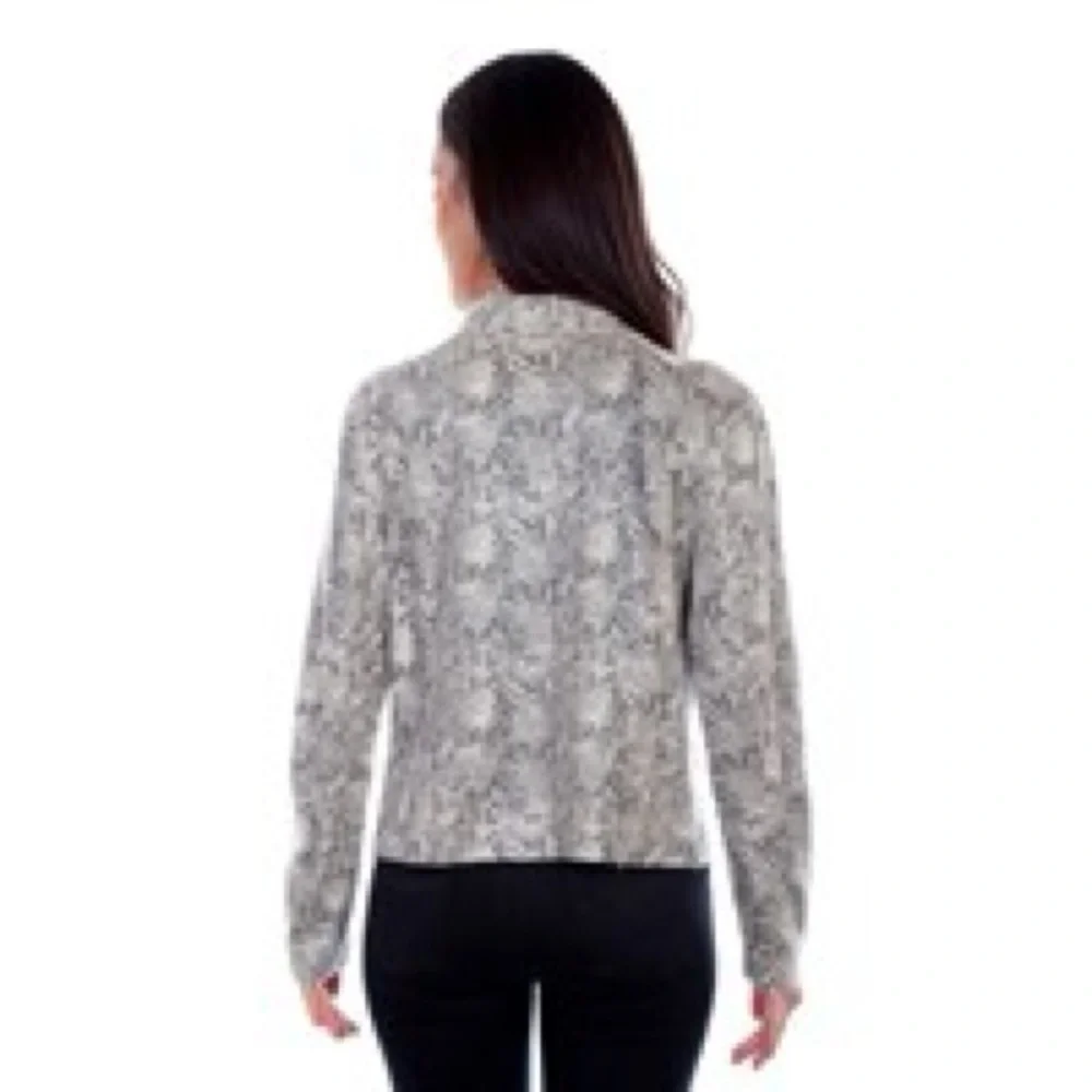 SCULLY Snakeskin Drape Cross Over Jacket Women’s Medium | Zip Front